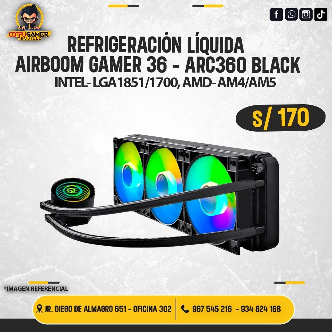 REFRIGERACIÓN LÍQUIDA AIRBOOM GAMER 36 - ARC360 BLACK