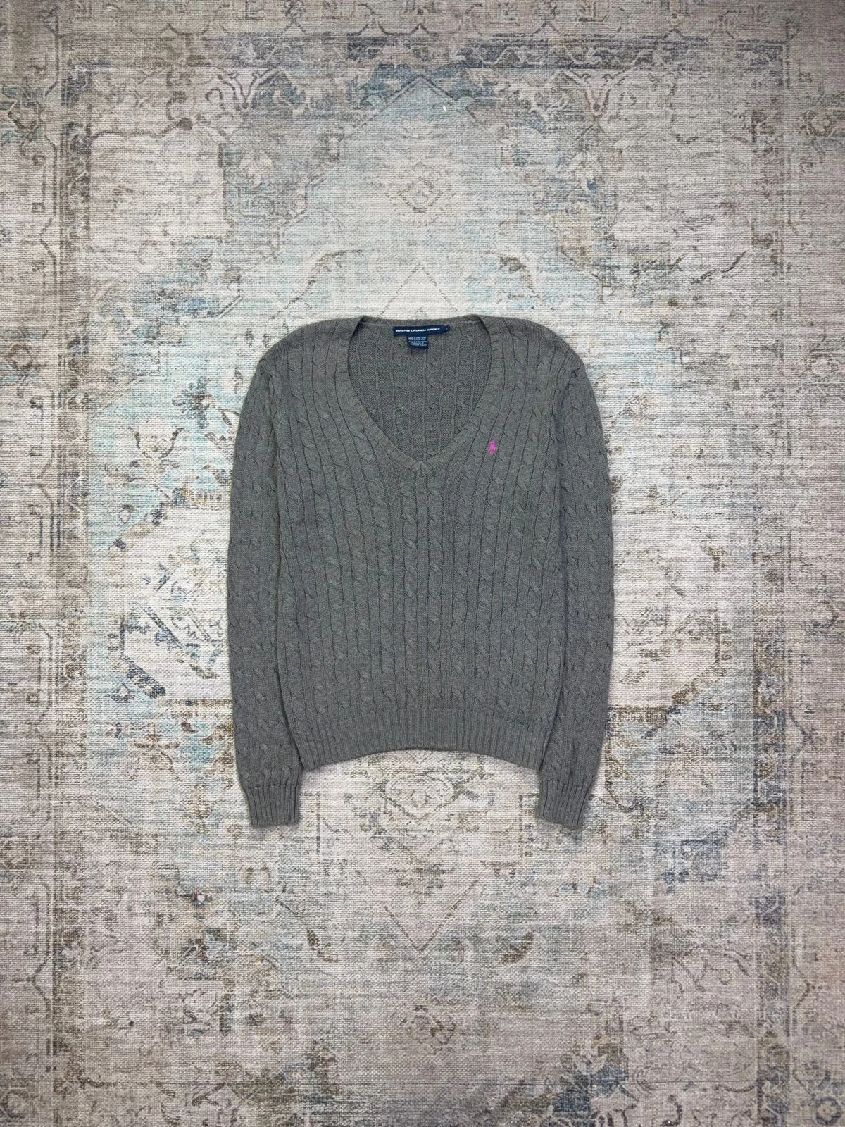RALPH LAUREN SPORT CABLE-KNIT V-NECK SWEATER 5