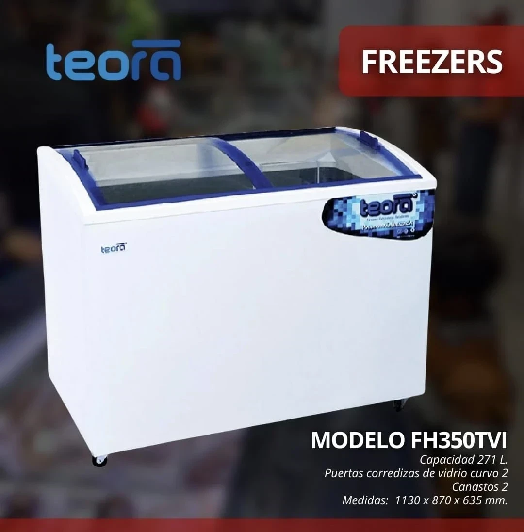 Freezer Pozo Teora Horizontal 330l Vidrio Fh350tvi