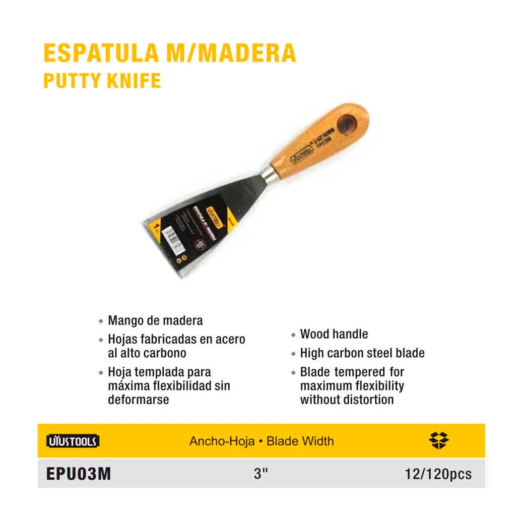 ESPATULA MADERA UYUST 3" INOX 