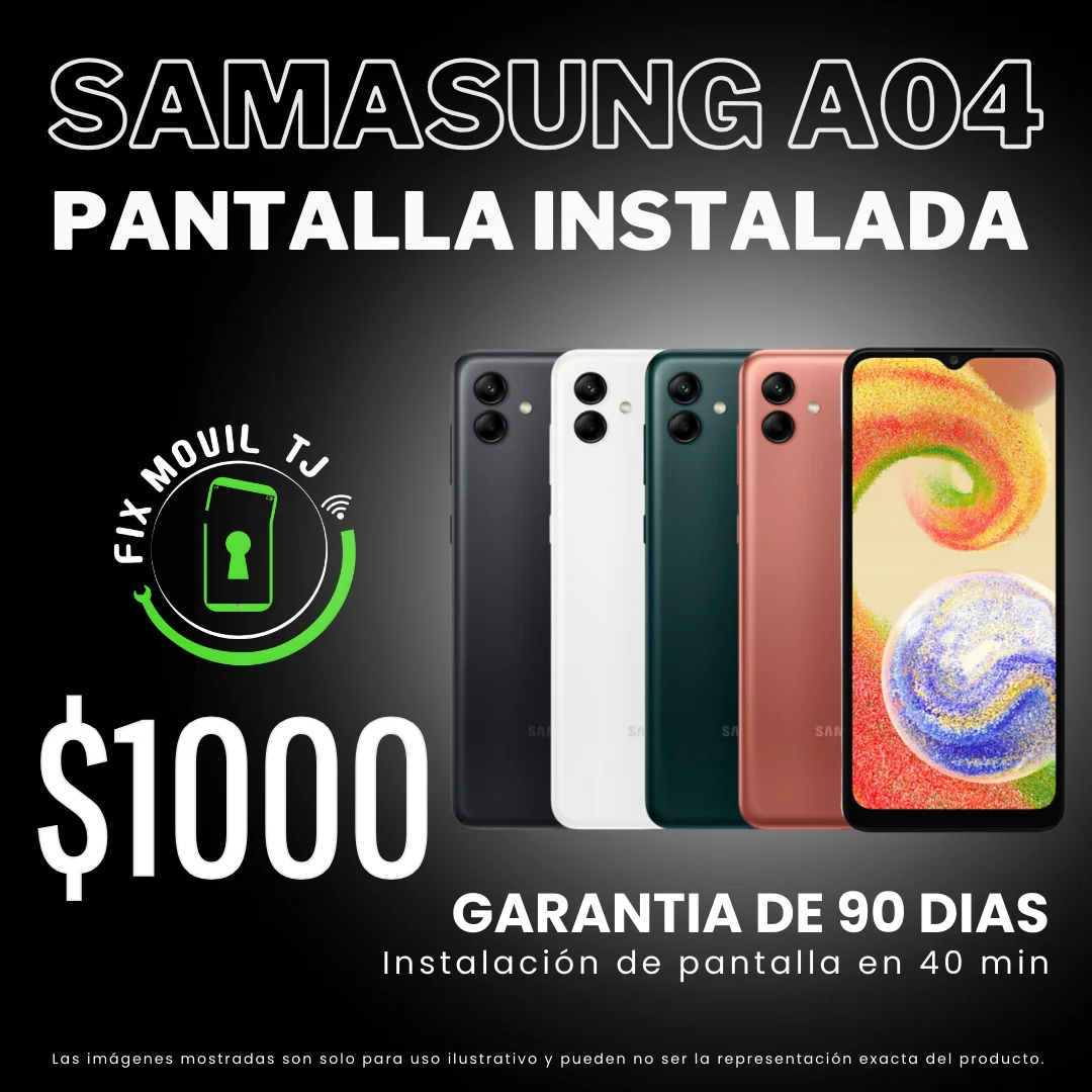 Pantalla de samsung a04