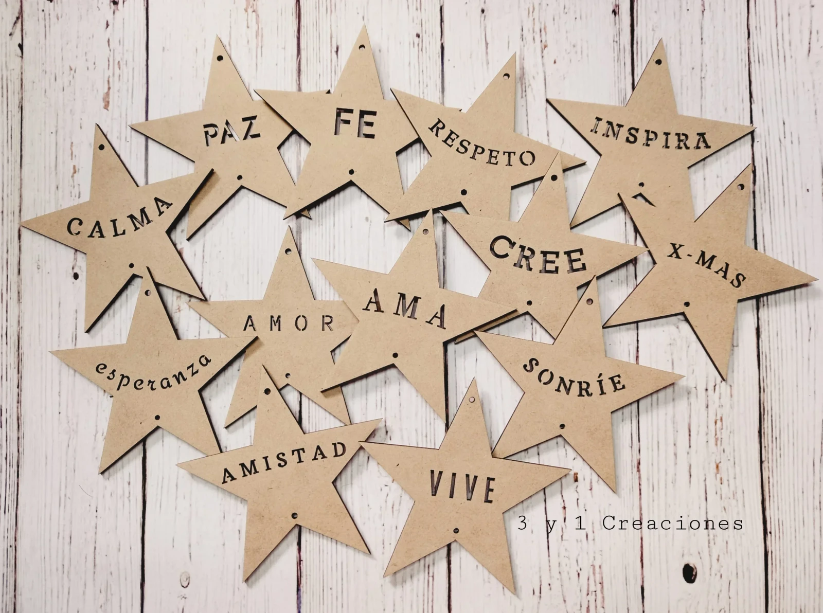 FIGURA ESTRELLA CON PALABRA 7 CM
