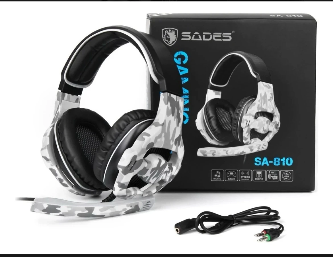 Auricular Gamer Sades Sa-810 Ps4 Pc tablet Tel Camuflado