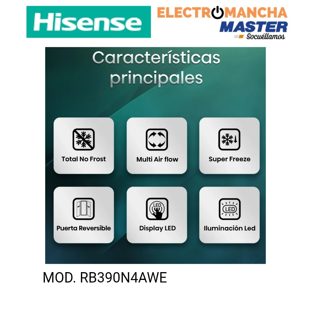 FRIGO COMBI HISENSE RB390N4AWE NF 1,86*60 E BLANCO 2