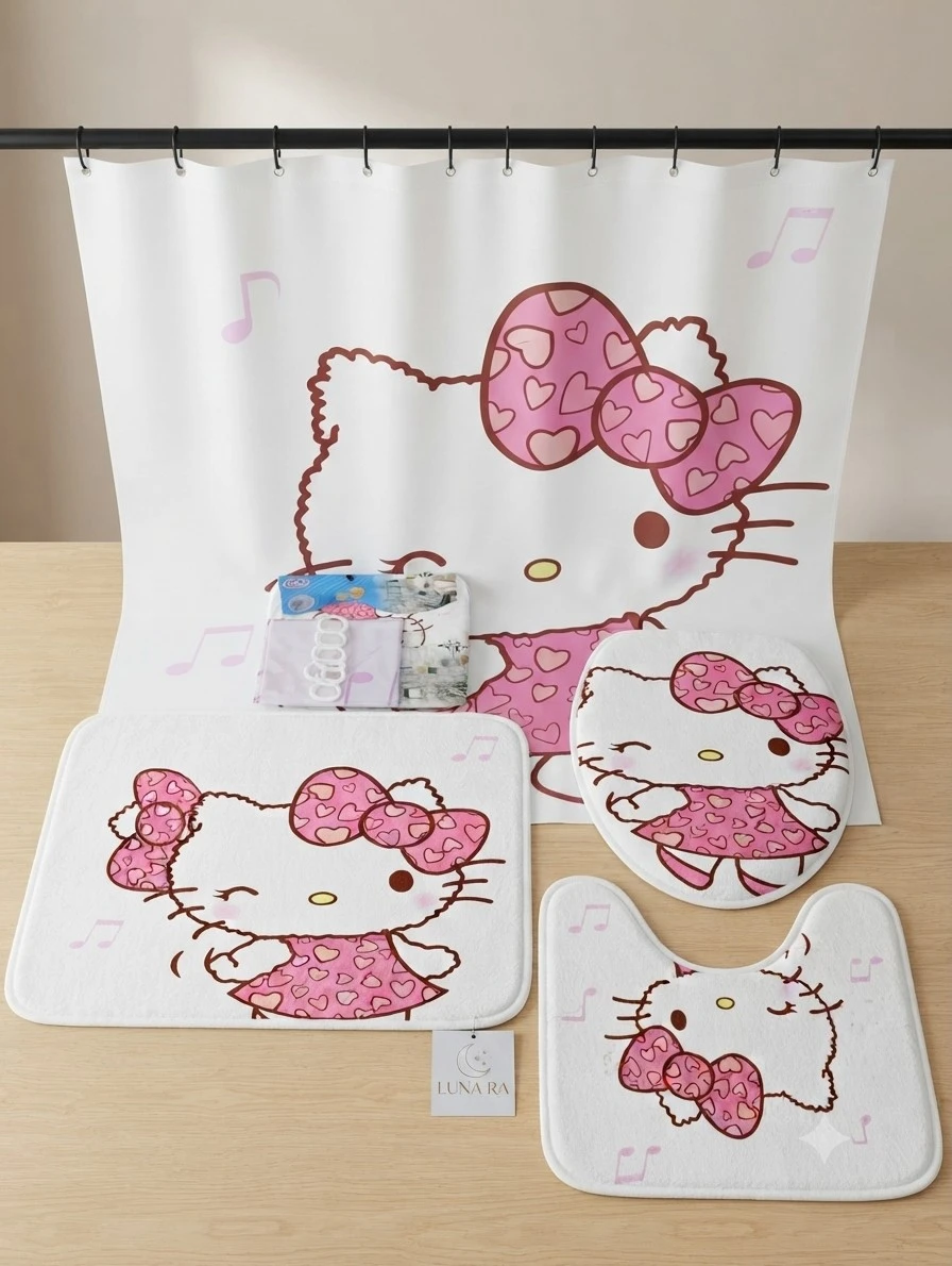 JUEGO DE BAÑO 🚽👙 DE HELLO KITTY  3