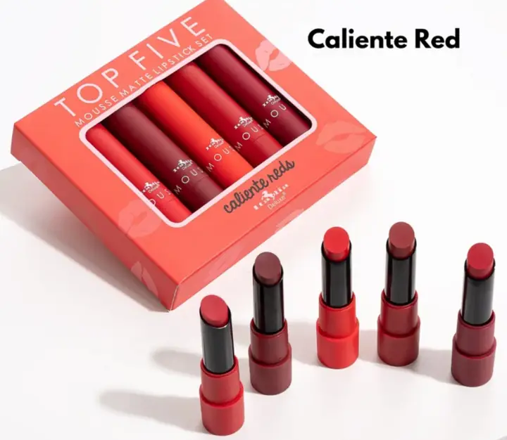 TOP FIVE SET DE 5 LABIALES MATE COLECCIÓN CALIENTE NEDS 2