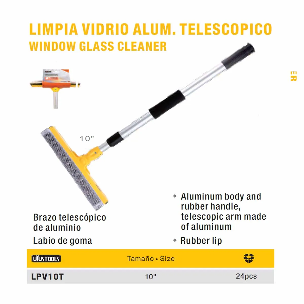 LIMPIADOR VIDRIO ALUM UYUST 10" 