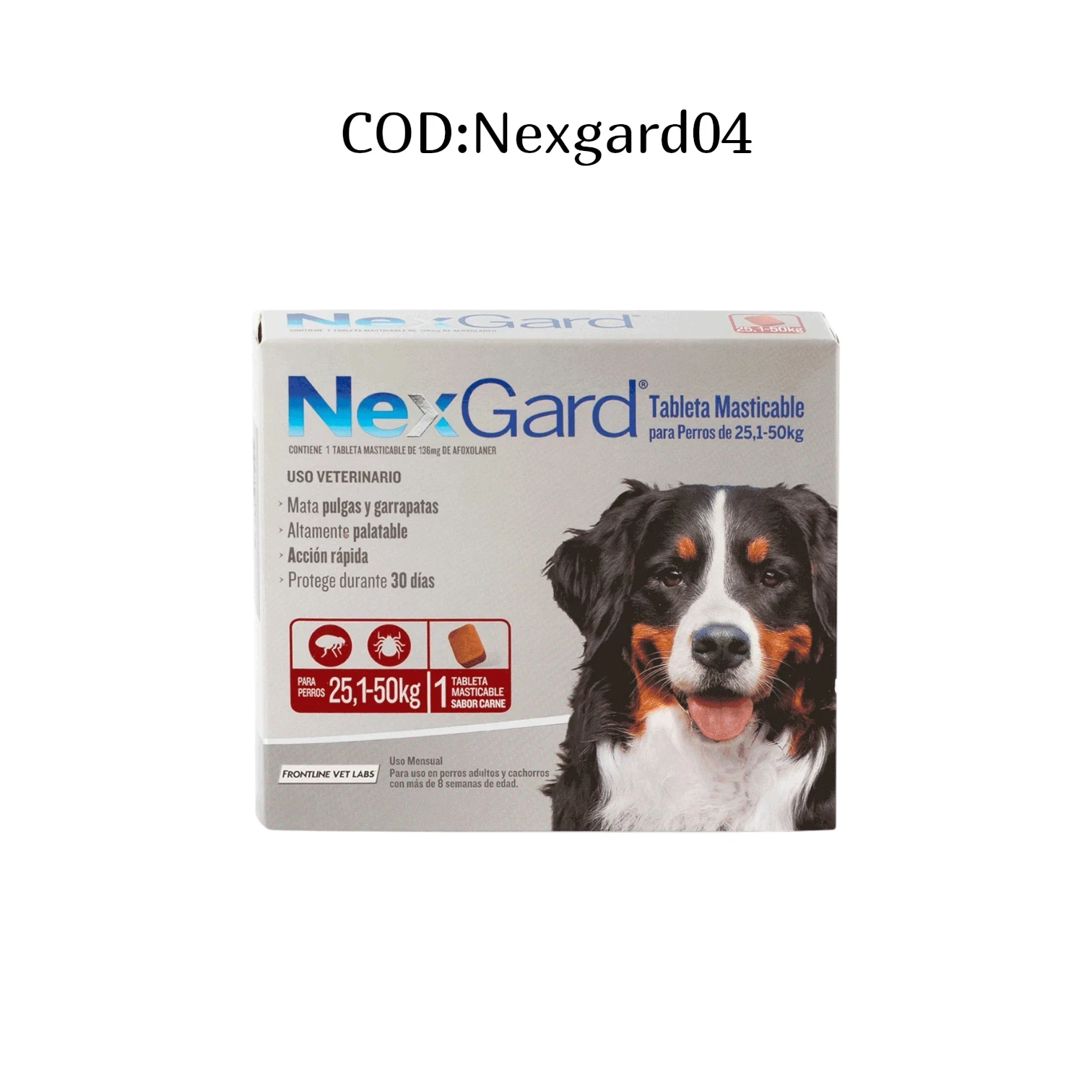 Comprimido Nexgard de 25a 50kg 