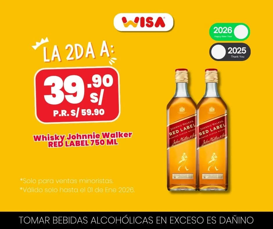 Whisky Johnnie Walker RED LABEL 750 ML