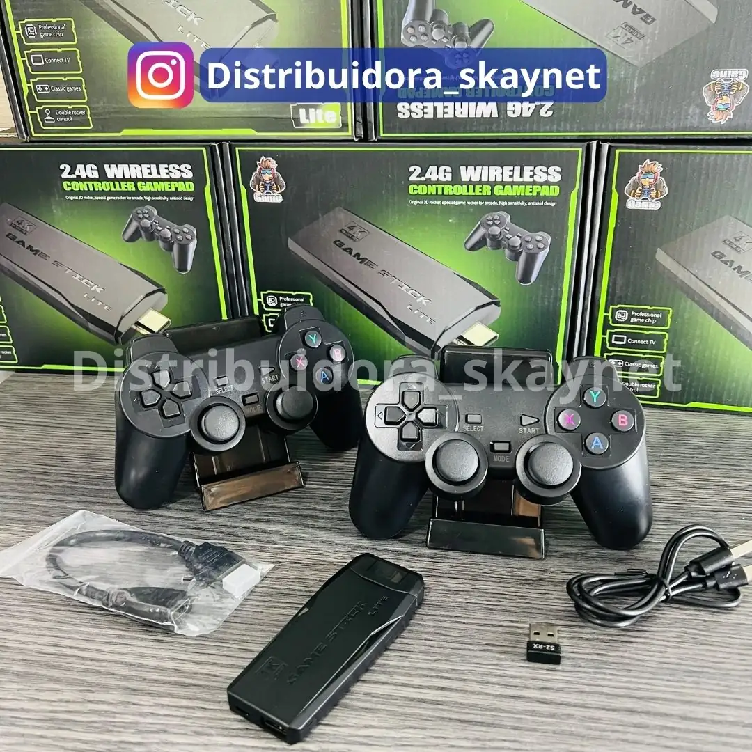 Video juego 🎮RETROSTICK™ (4K + 64GB) - 10,000 RETRO GAMES + 2 CONTROLES🎮