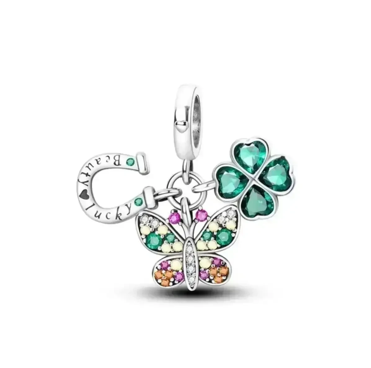 Charm Mariposa, trébol y Herradura 