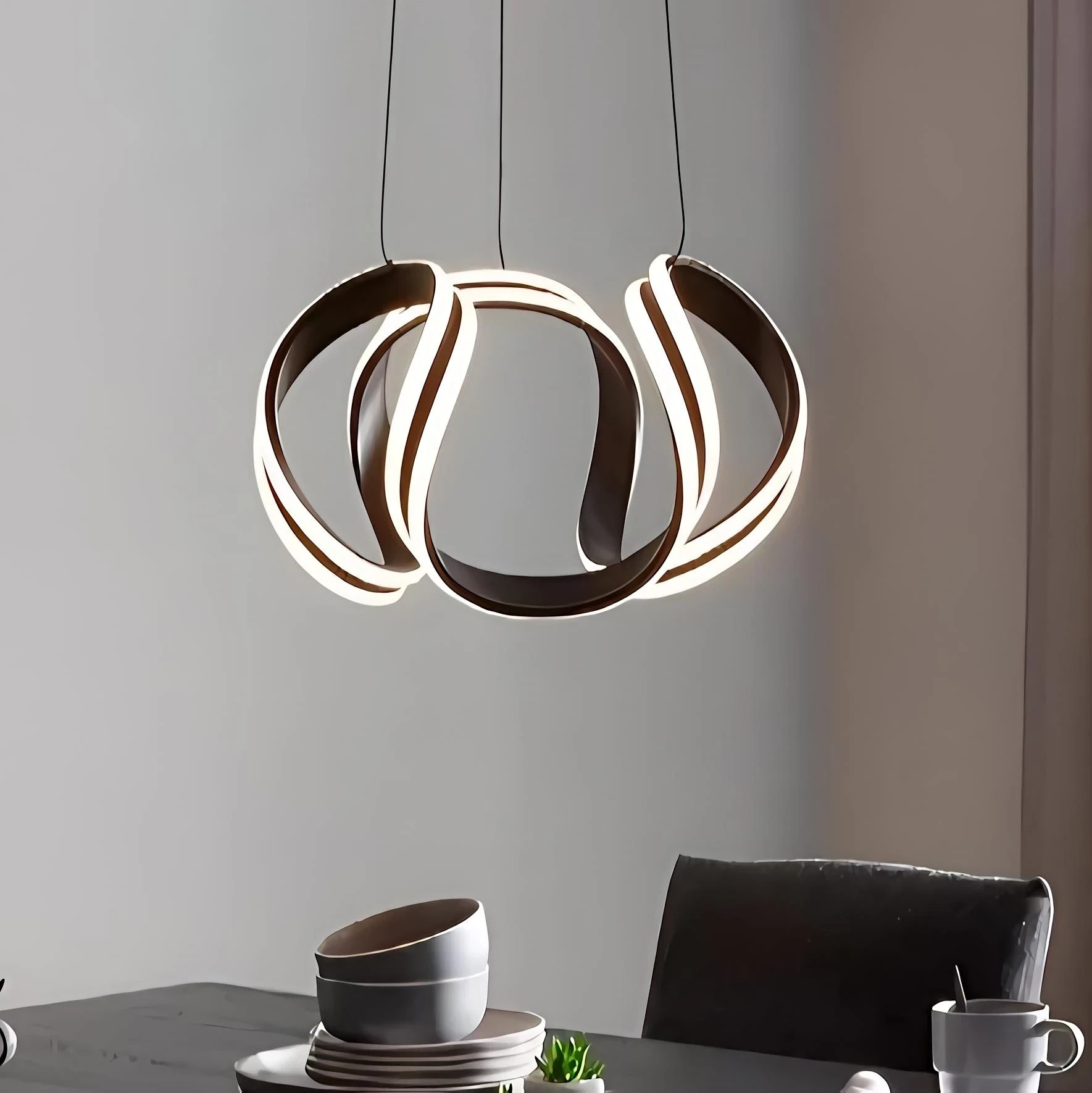 LAMPARA COLGANTE LED 55W 3TONOS NEGRA IRIS 85-265V 48X35CM 