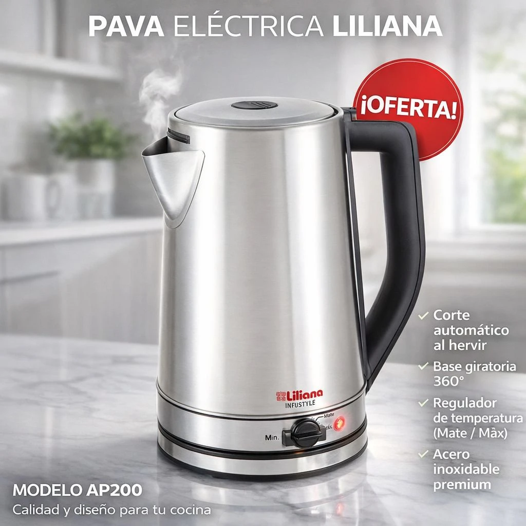 PAVA ELECTRICA LILIANA INOX 1.7LTS 