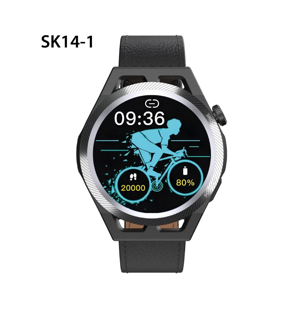 Reloj Smartwatch Pulso en cuero negro