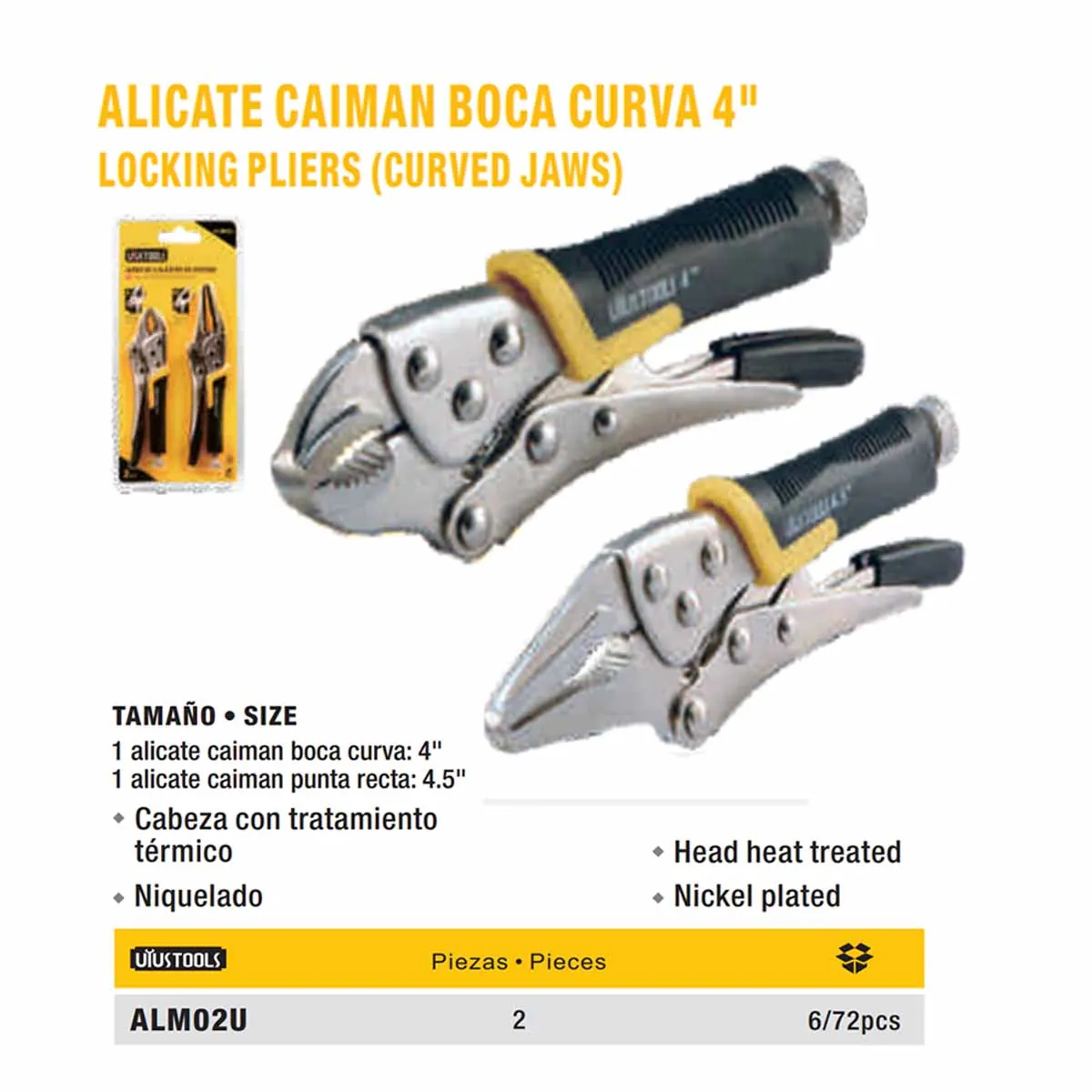 SET DE ALICATES CAIMAN 2pz (Presion) UYUST 4"/4.5"
