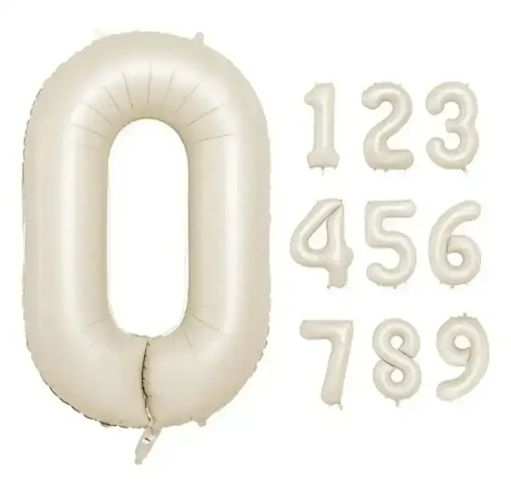 Globo metalizado numero crema 32 pulgadas (81cm) 