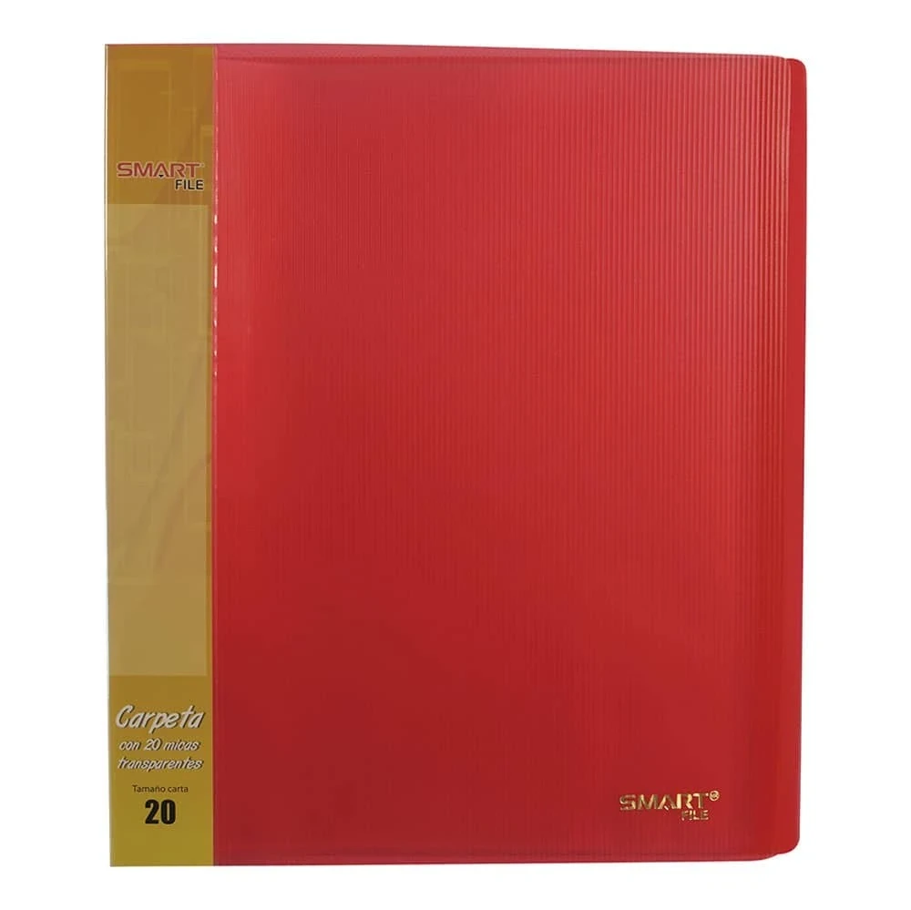 Carpeta roja , Plástico 20 micas t/carta