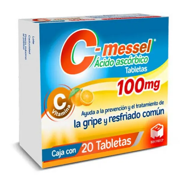 C- messel acido ascorbico100mg caja 20 tab