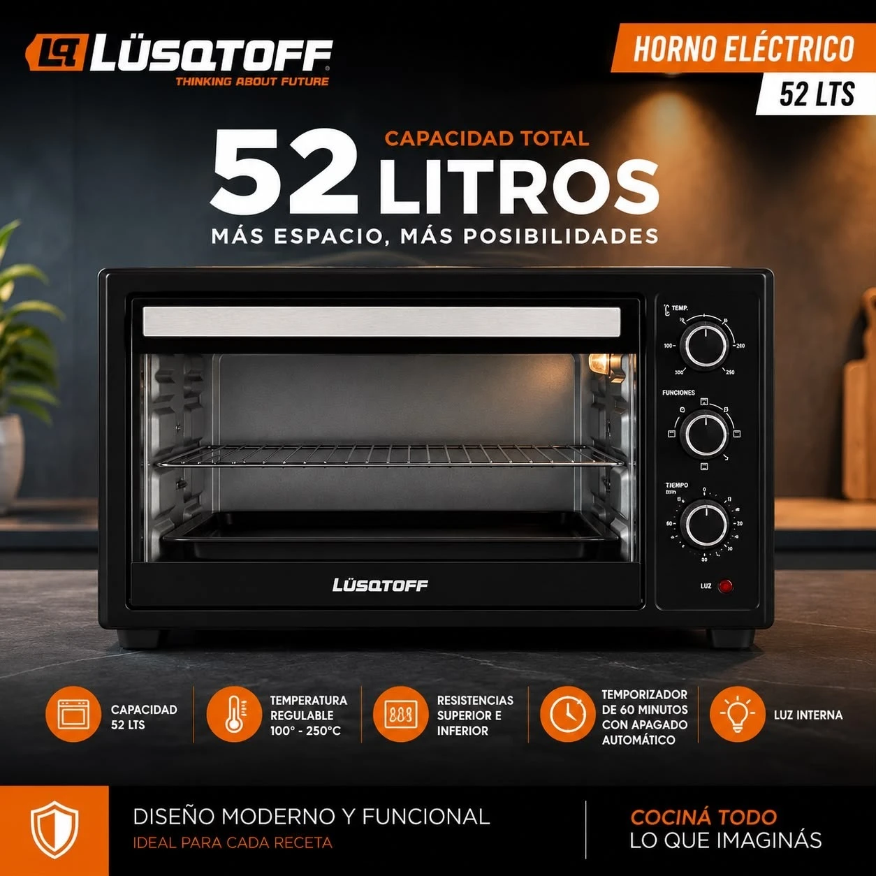 HORNO ELÉCTRICO LÜSQTOFF 52 LTS*