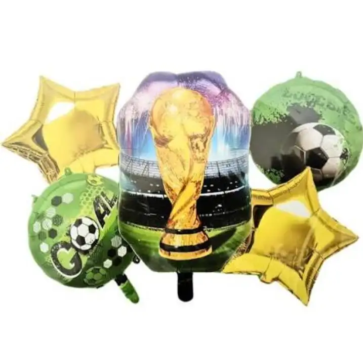 Set 5 globos metalizado copa del mundo 