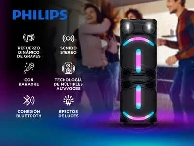 PARLANTE TORRE PHILIPS CON LUCES/BLUETOOTH