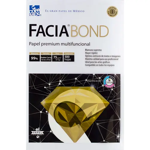 PAQUETE DE 500 HOJAS BLANCAS FACIABOND CARTA