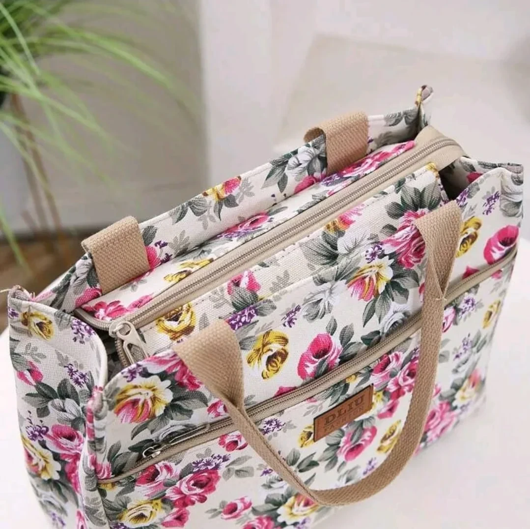 Bolso de lona floral  3