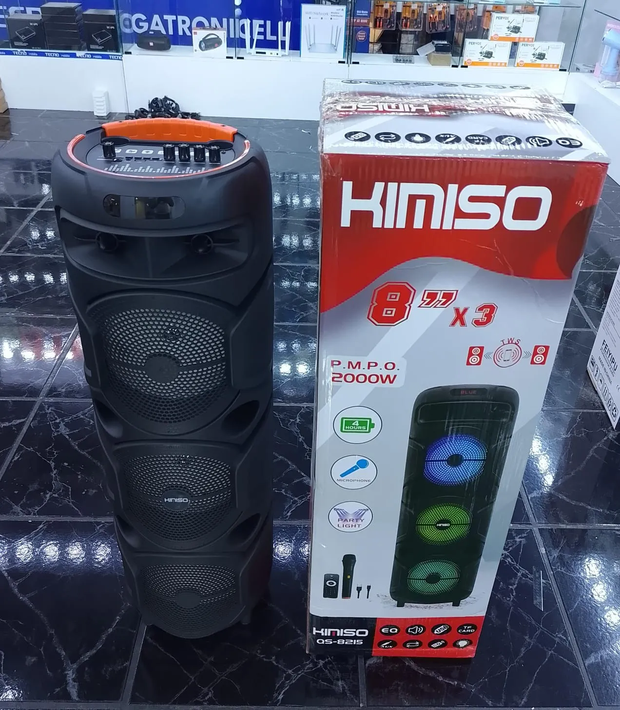 PARLANTE KIMISO CON 20000W CON CONTROL Y MICRÓFONO RGB