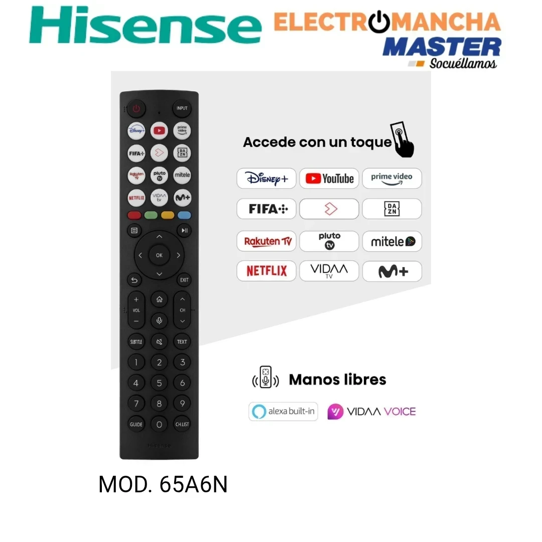 TELEVISION HISENSE 65A6N 65" PULGADAS 4K SMART TV 4