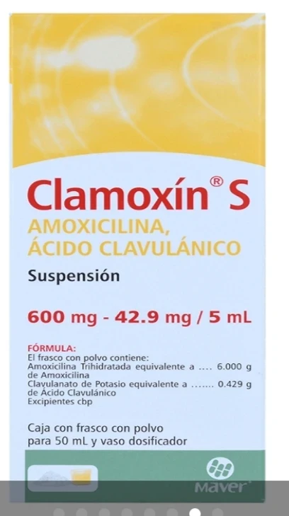 Clamoxin s 600mg/42.9mg susp