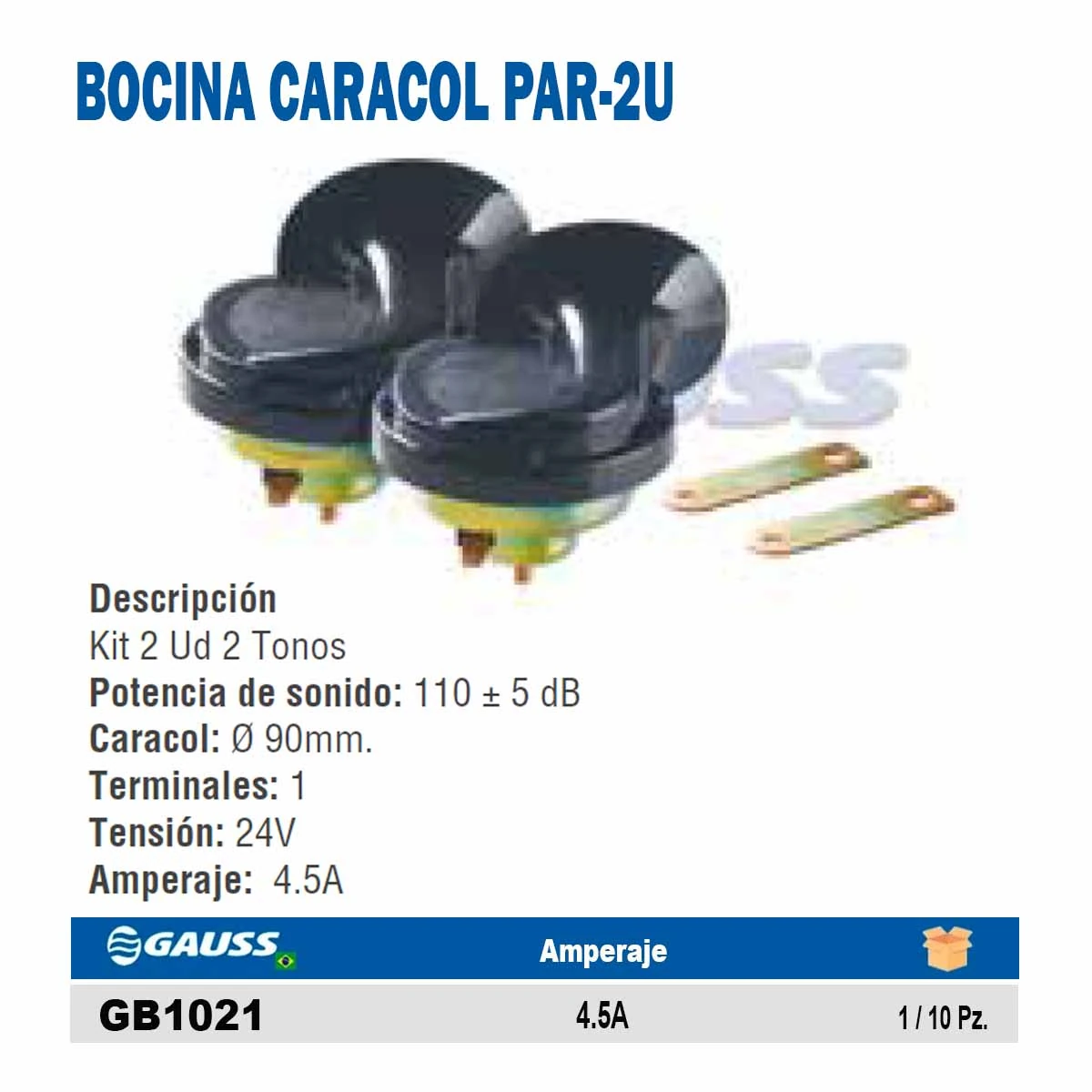 BOCINA CARACOL PAR-2U 24V