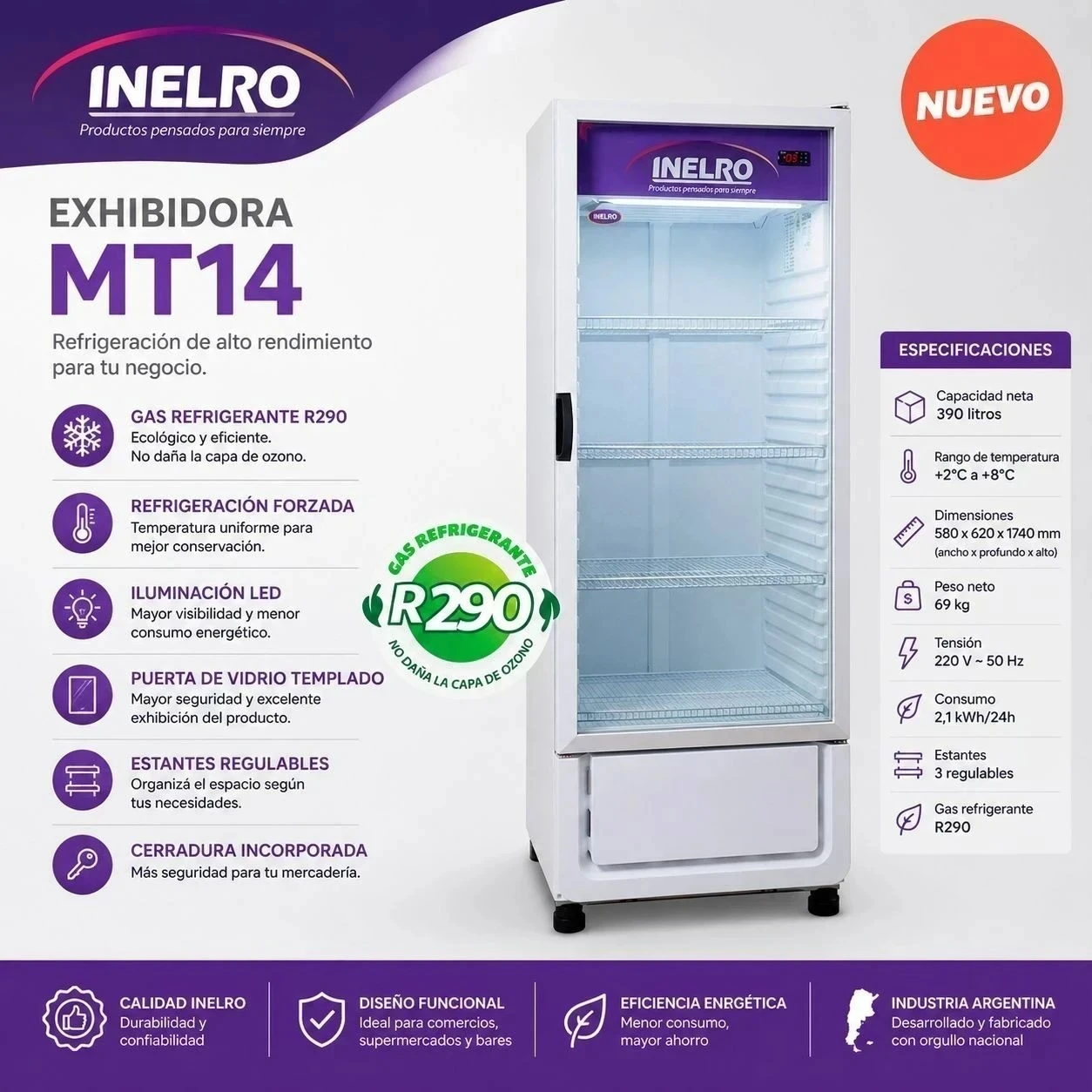 Exhibidora INELRO MT14 390lts