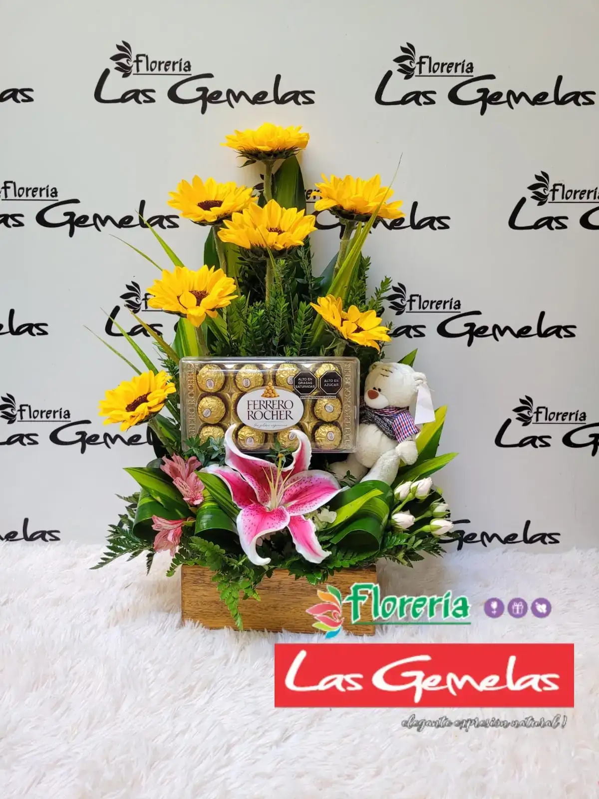 Girasoles y lirio