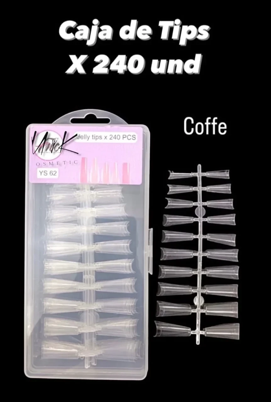 fnc caja uña press on x240 pcs coffe
