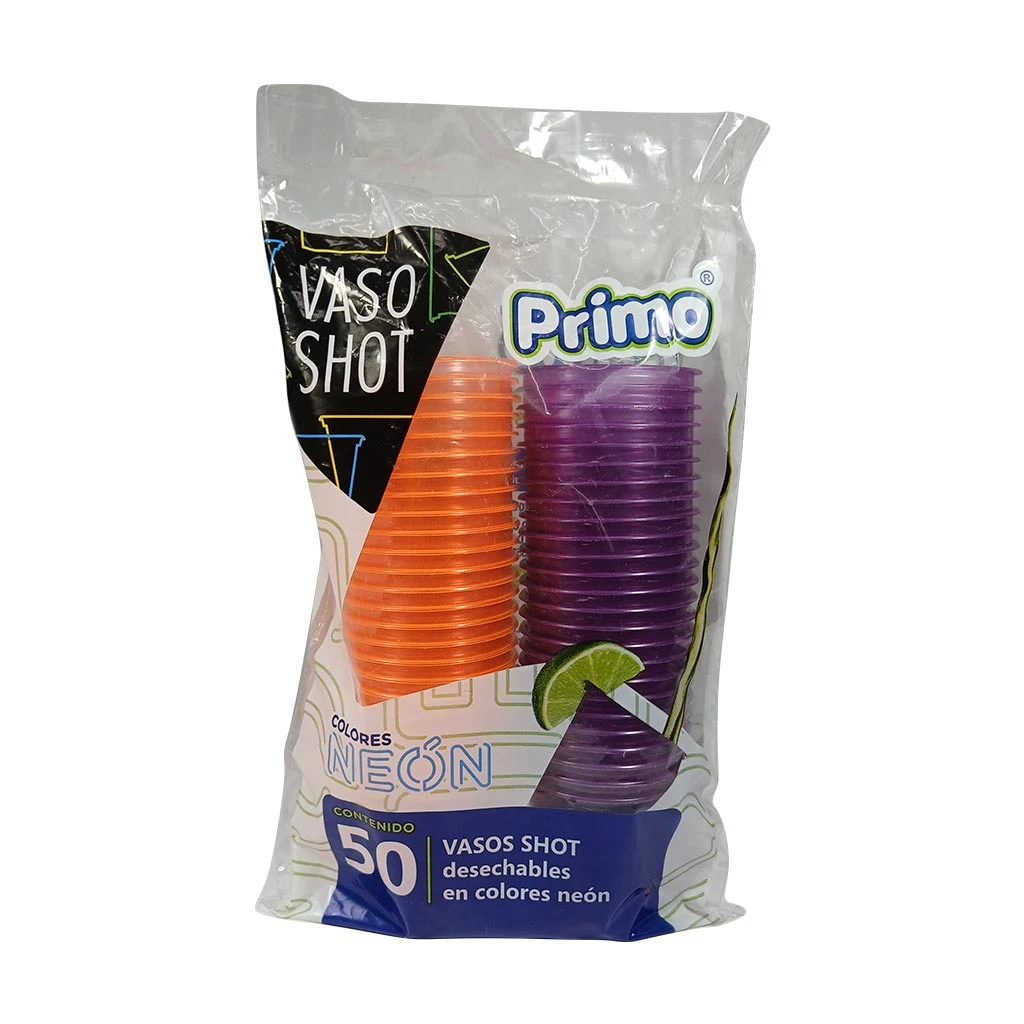 Vaso shot Primo colores neón 50 pz