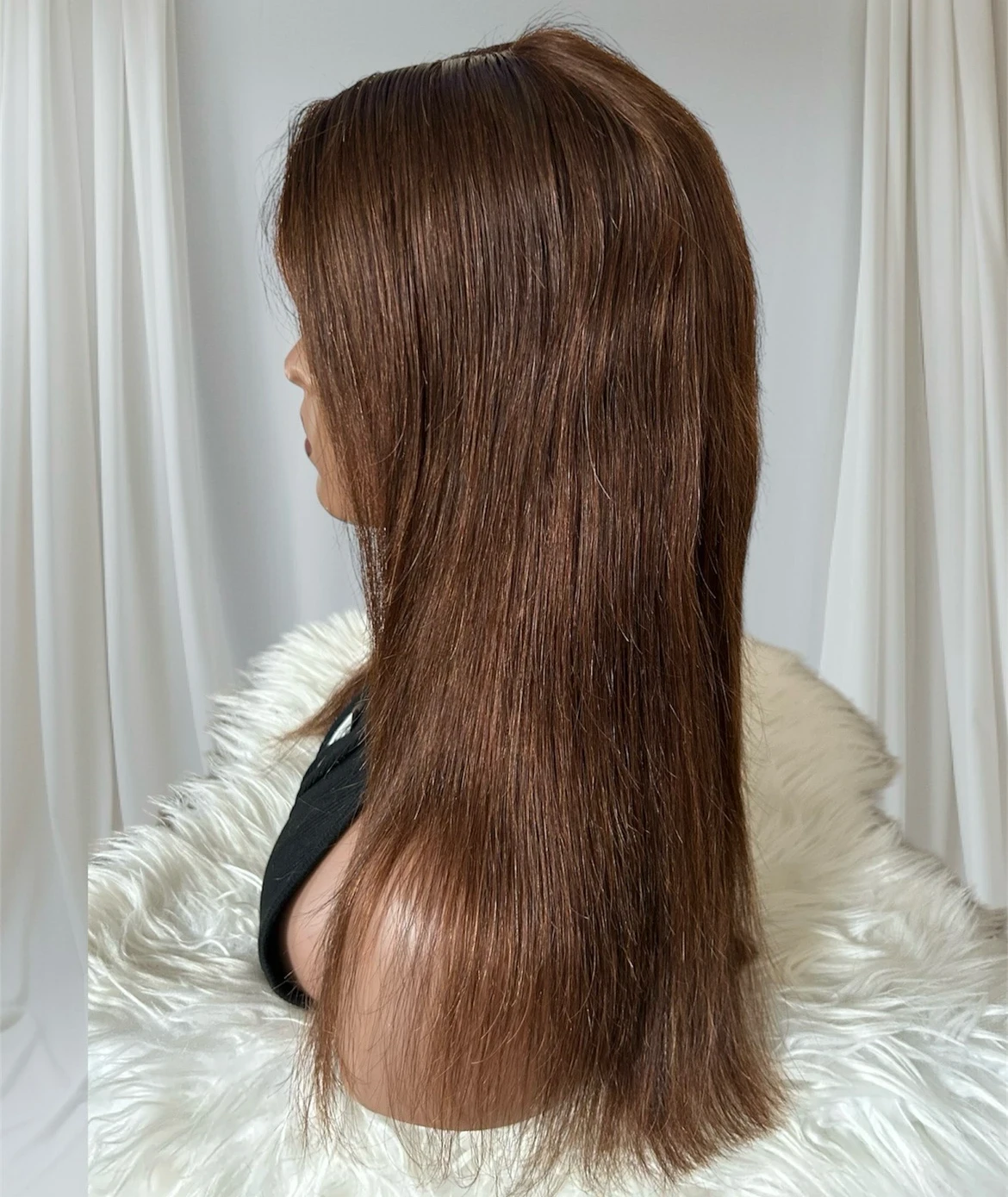 Peluca de cabello humano lisa 16 pulgadas, frontal 13x4  4
