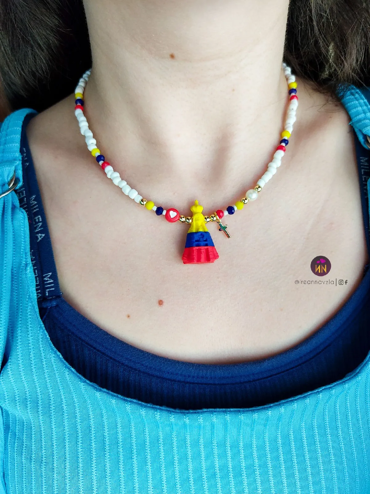 Collar Virgen del Valle tricolor 🇻🇪 4