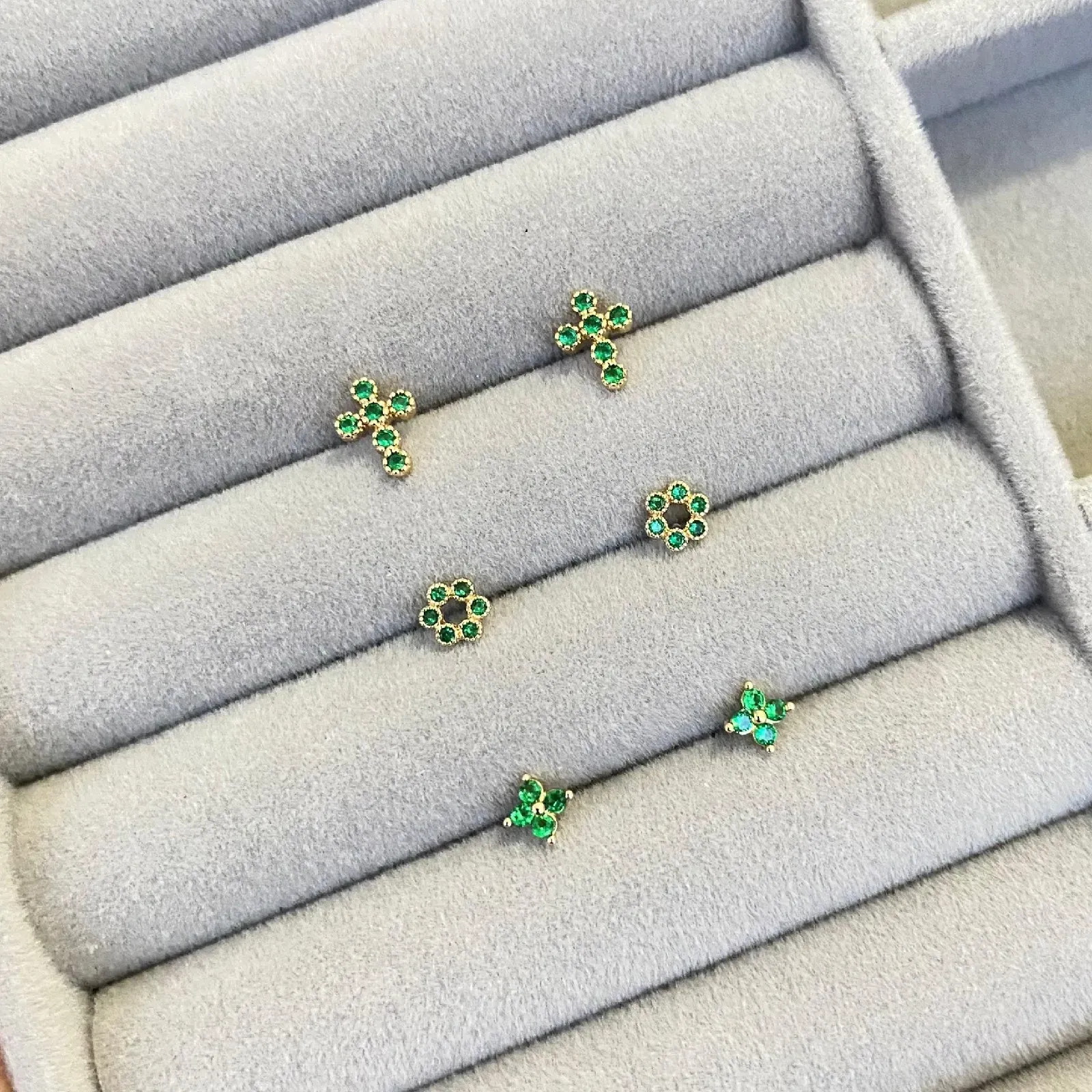Set De Trio De Topos En Rodio Cruz Verde 2