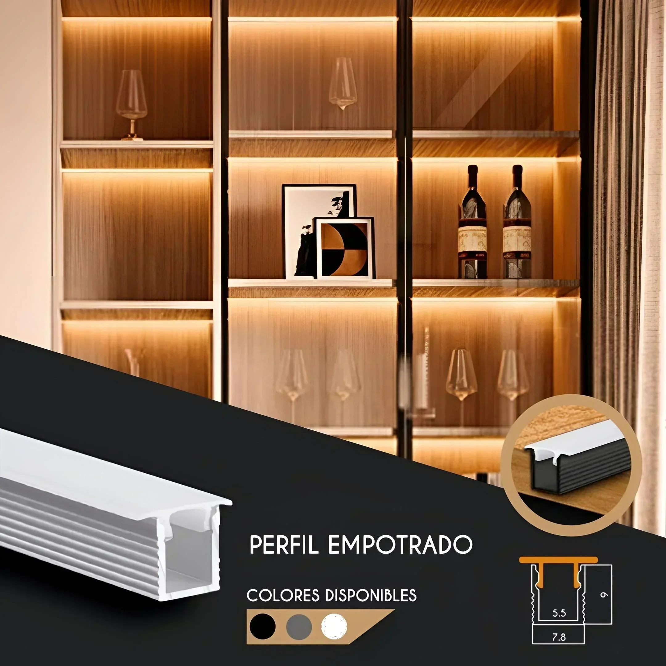 PERFIL ALUMINIO TINNY 3MTS 