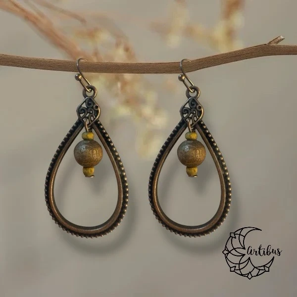 Pendientes Bohemios con diseño de gota