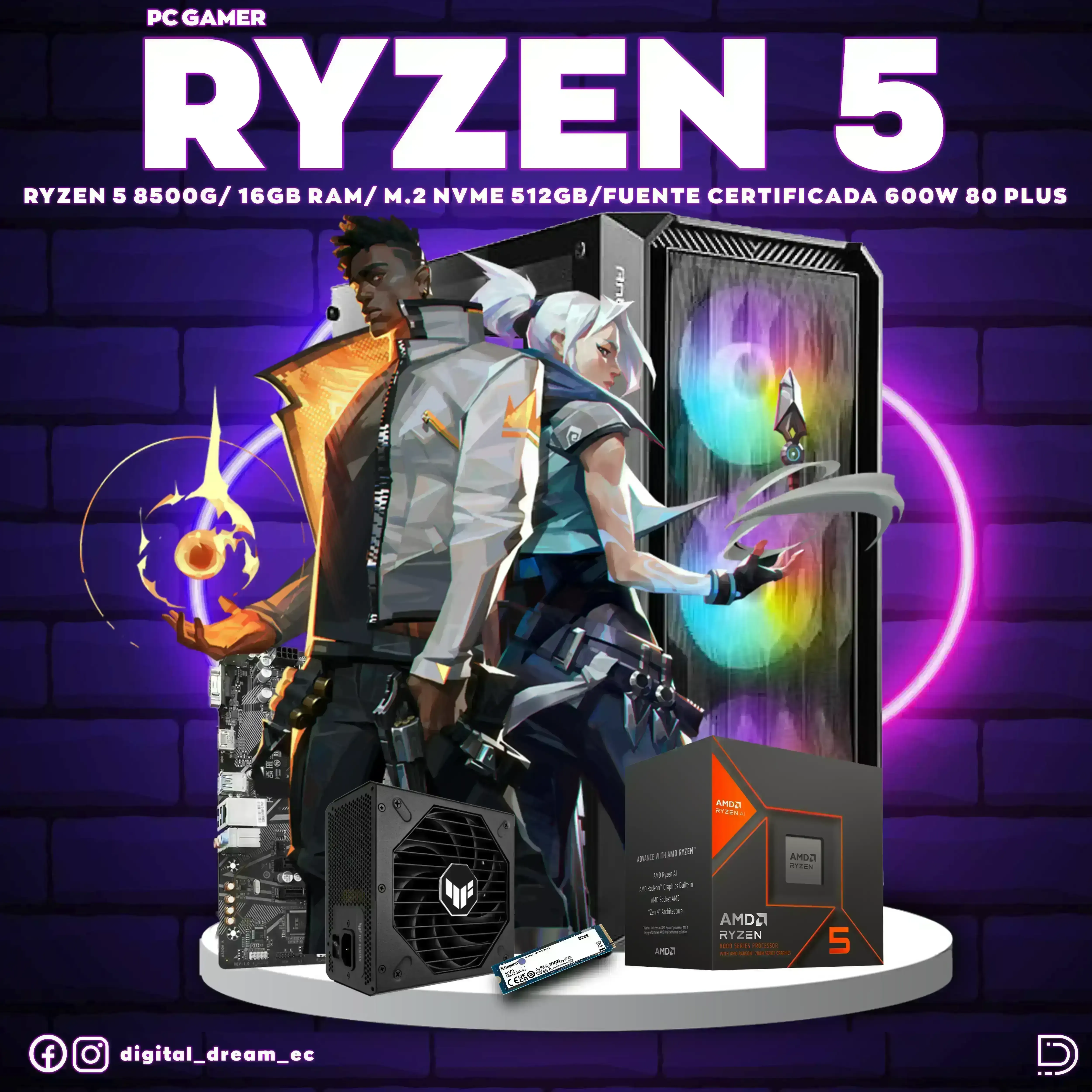 RYZEN 5 8500G 16GB RAM M.2 512GB