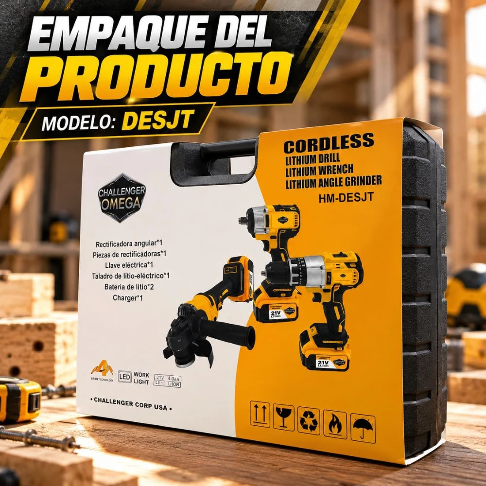  ¡KIT TALADRO, ESMERIL Y PISTOLA DE IMPACTO! 🔨 2