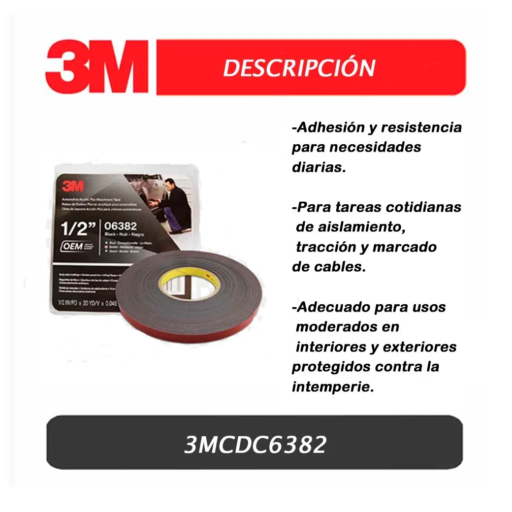 CINTA DOBLE CONTACTO AUTOMOTRIZ 1/2
