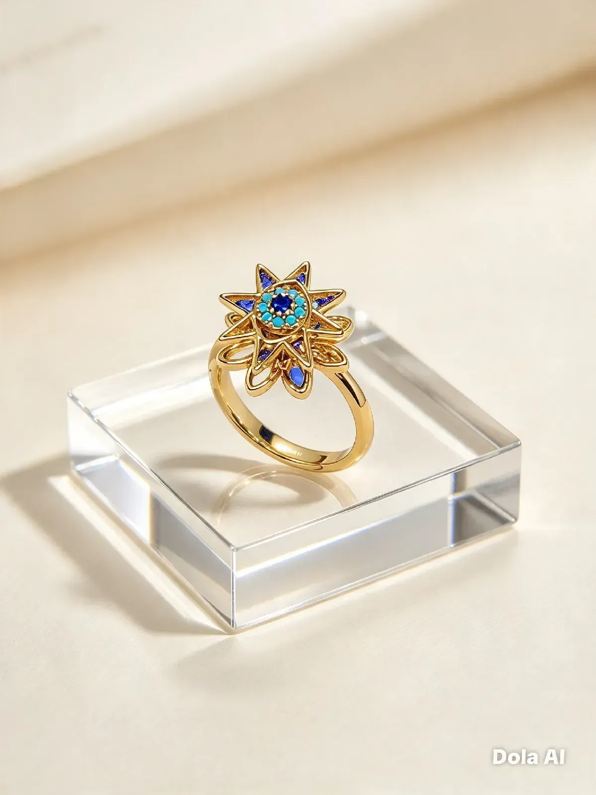 Anillo ojo turco azul 