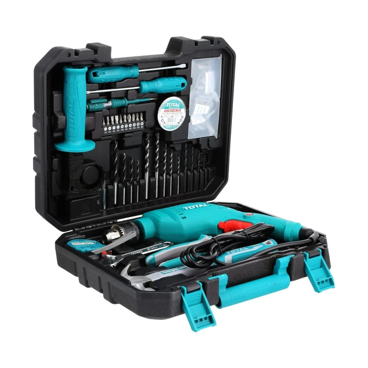 THKTHP1152 Taladro percutor 680w industrial + set herramientas total 4