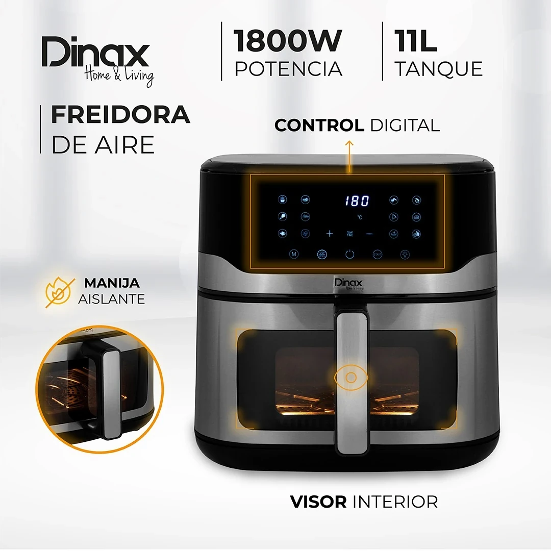 FREIDORA DE AIRE DINAX ELÉCTRICA 1800W 11L DIGITAL