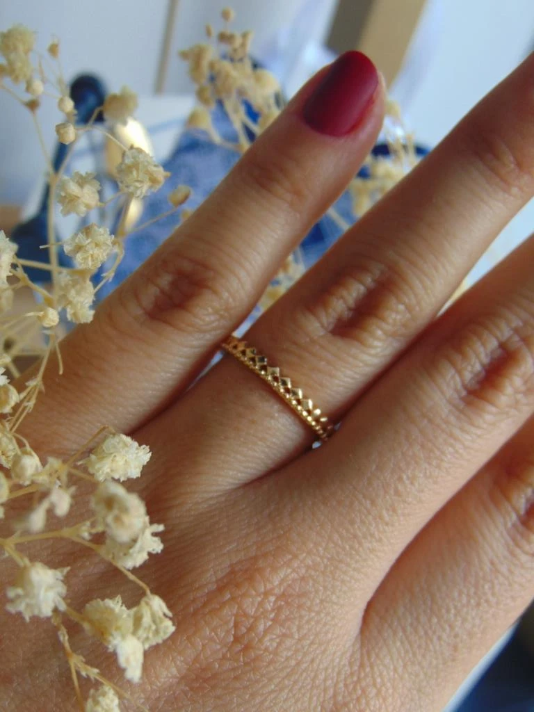 ANILLO ACERO DOR DELG CUADRADOS