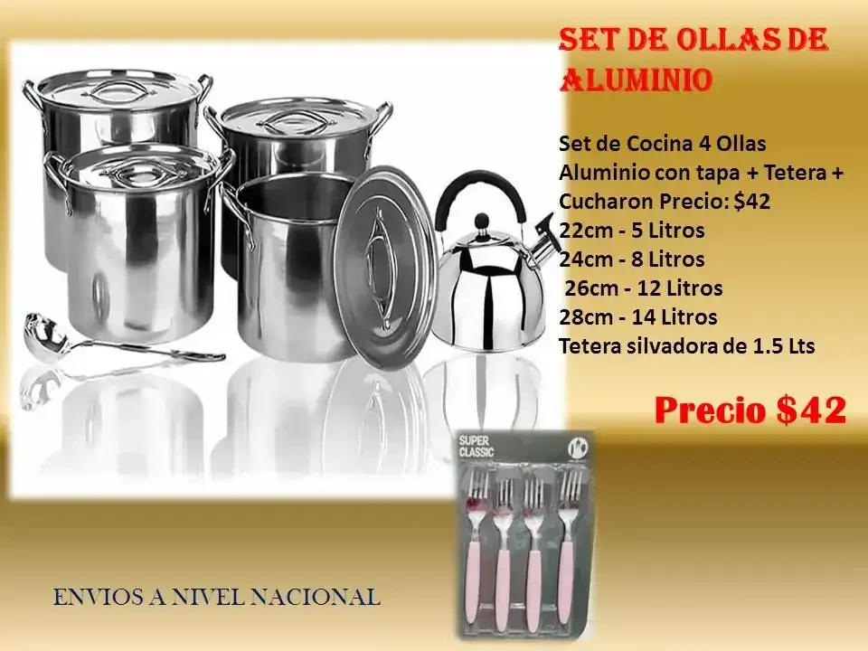 Set de ollas de aluminio  3