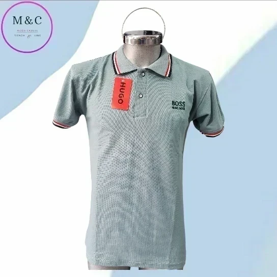 Playera Polo Talla M  diseño en cuello y mangas 5