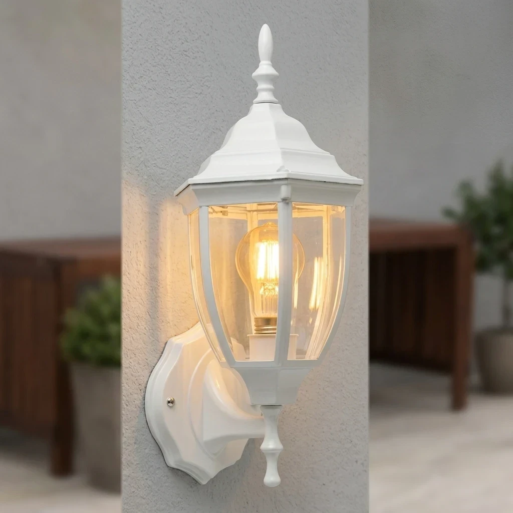 FAROL PARED COLONIAL 1L E27 BLANCO 155X365MM 2
